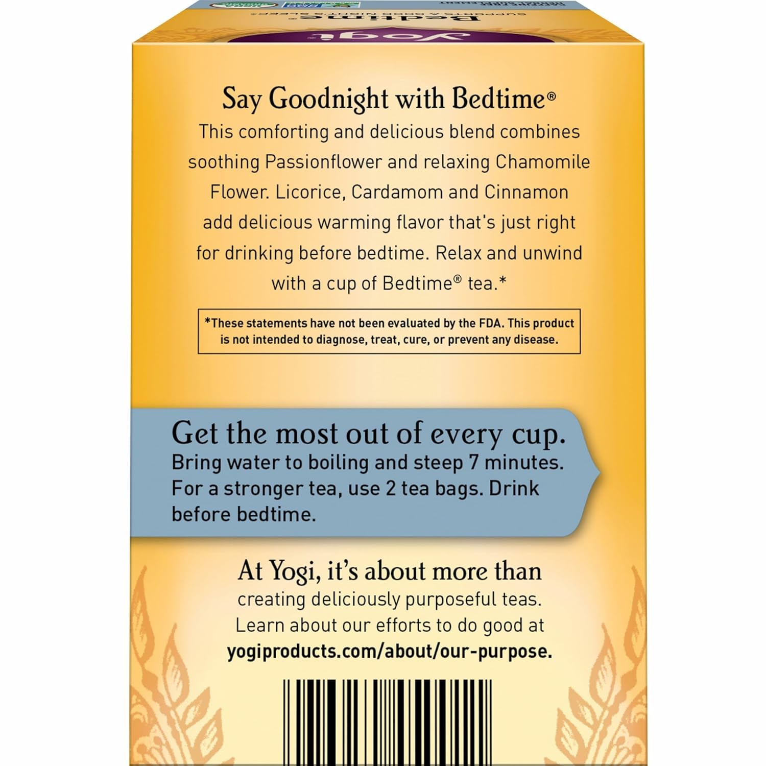 Yogi Tea Bedtime Tea - 16 Tea Bags per Pack (4 Packs) - Chamomile & Passionflower Herbal Tea Blend - Tea to Support a Good Night's Sleep - Includes Lavender, Licorice Root, Spearmint & Cardamom