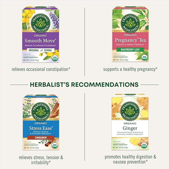 Traditional Medicinals Organic Raspberry Leaf Herbal Tea - 48 Tea Bags