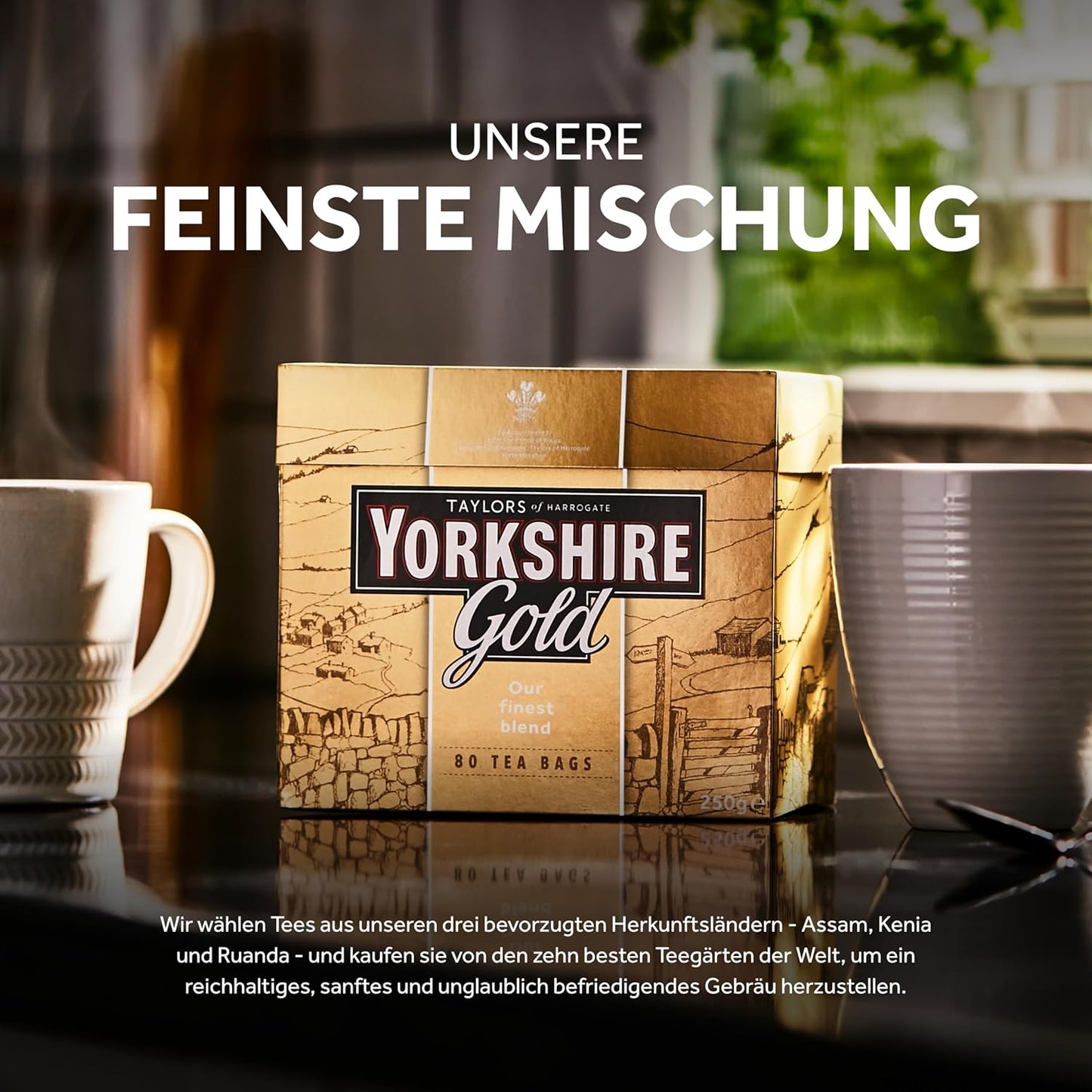 Yorkshire Tea, Gold, Loose Leaf Tea, Black Tea, 8.8 Ounce, Premium Blend, Rich, Smooth, and Satisfying, Classic British Breakfast Blend, Caffeinated, Enjoy Hot or Iced