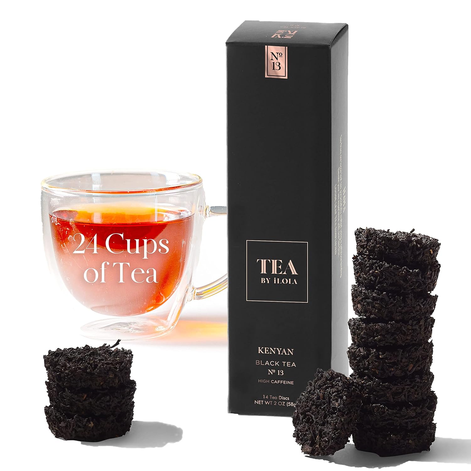 iLOLA Loose Leaf Tea Discs Kenyan No. 13 | Oprah’s Favorite Things 2022 | Energizing Earthy Black Tea w/Sweet Notes | High Caffeine | No Tea Bag Needed | 14 Individual Discs