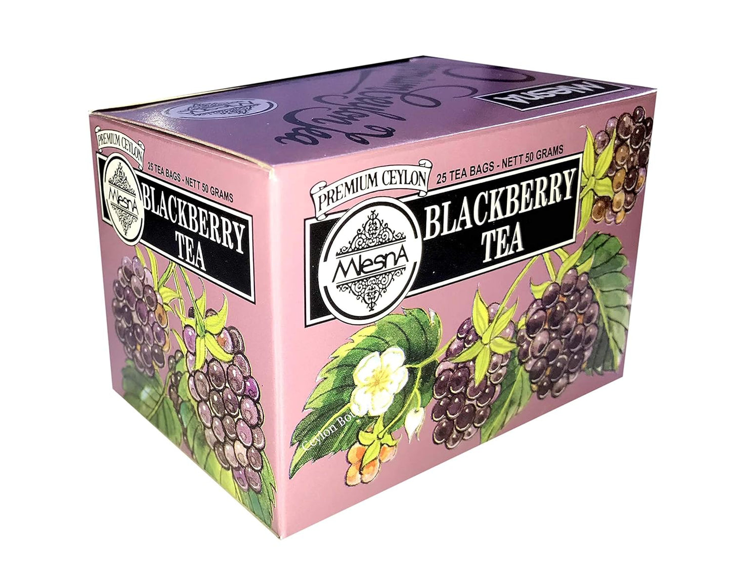 Mlesna Blackberry Ceylon Tea in 25 Tea Bags X 01 Pack