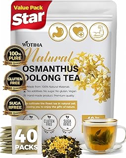 WOTIHA 40 Count Premium Osmanthus Oolong Tea Bags - 100% Natural, Aromatic Osmanthus Flavor, Smooth Oolong Taste, Additive-Free, Sugar-Free, Vegan