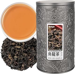 NASLAPH Roasted Oolong Tea Loose Leaf, High Mountain Black Oolong Tea Leaves with Mellow and Smooth, Oolong Tea with Medium Roasted Flavor, Grade AAA Oolong Tea with Consistent Quality 5.29Oz/150g