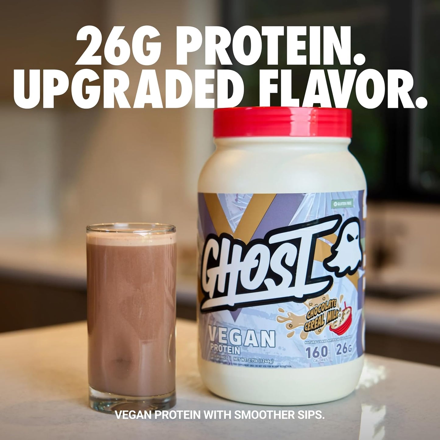GHOST Vegan Protein Powder, Chocolate Cereal Milk - 26G Protein