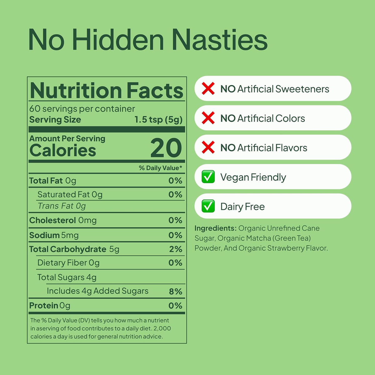 Morning Made USDA Organic Strawberry Matcha Powder (10.6 oz, 60 Servings)