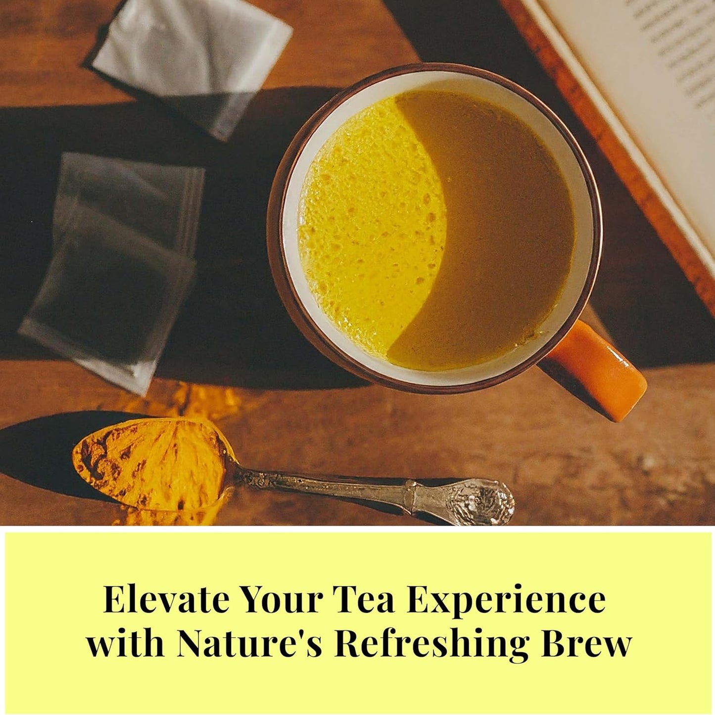 Te de curcuma, 75 Turmeric Tea Bags, 100% Naturale Turmeric Black Pepper Tea Blend, No Sugar, Caffeine Free, Non-Gmo. by Akshit