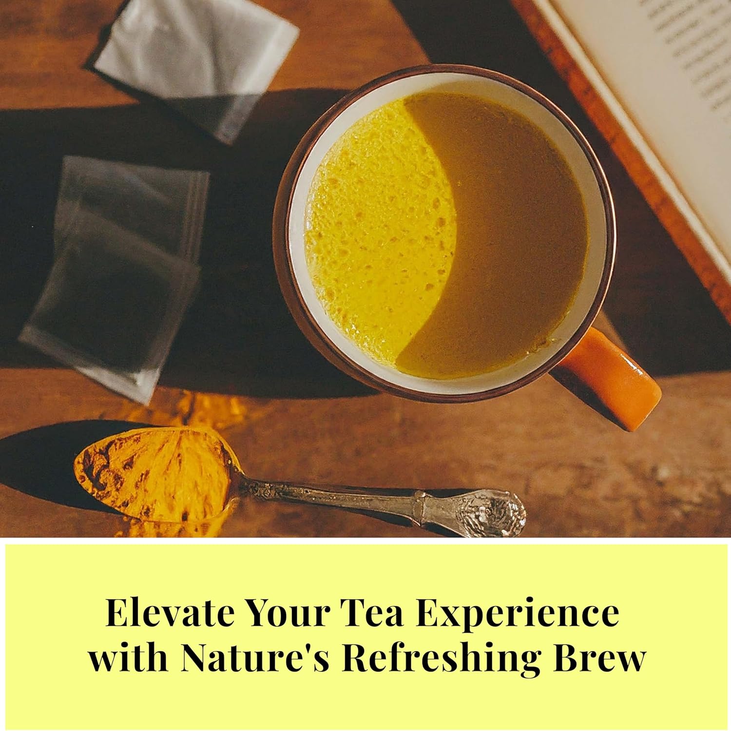 Te de curcuma, 75 Turmeric Tea Bags, 100% Naturale Turmeric Black Pepper Tea Blend, No Sugar, Caffeine Free, Non-Gmo. by Akshit
