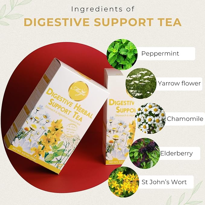 Merja Herbs Digestive Support Herbal Tea [250g] 100% Natural Blend for Stomach Pain, Ulcers & Gastritis | Caffeine-Free Herbal Tea for Gut & Intestinal Health | Herbal Teas & Beverages
