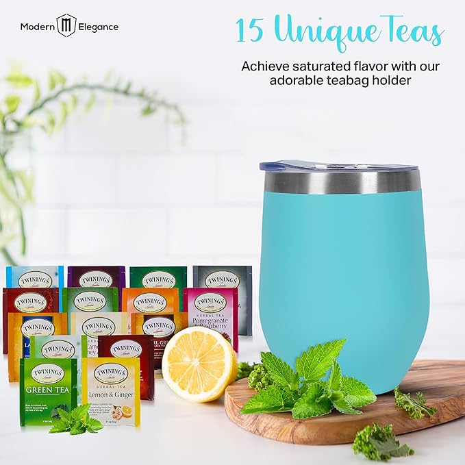 Tea Gift Set for Women & Men – Includes Assorted Teas, Elegant Mug & Honey (Teal)