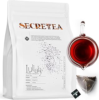 Organic Lavender & Bergamot Earl Grey Black Tea | 100% Real ingredients,40 Count Unwrapped Sachets, Biodegradable Tea Bag |By T SECRETEA, Lullaby