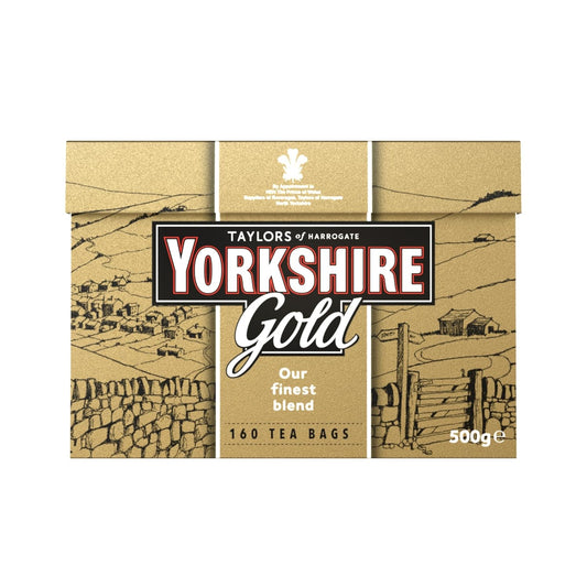 Yorkshire Tea, Gold, Pillow Tea Bags, 160 Count, Premium Blend, Rich, Smooth, and Satisfying, Classic British Breakfast Blend, Caffeinated