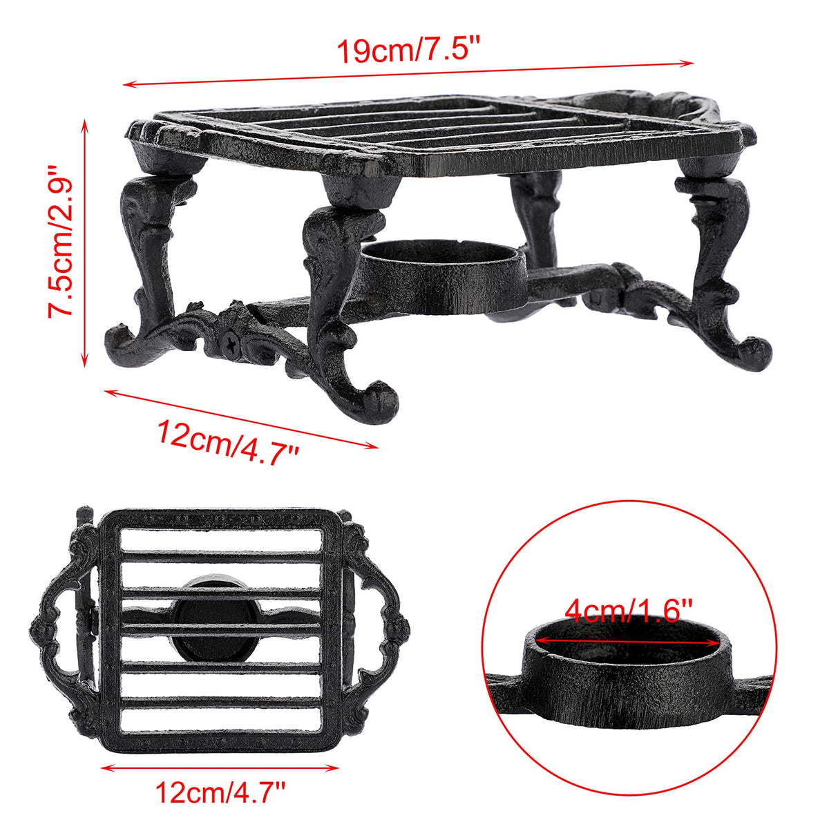 Sumnacon Tea Warmer Cast Iron Tea Pot Warmer with Tealight Candle Holder Sturdy Functional Teapot Warmer Stand for Office