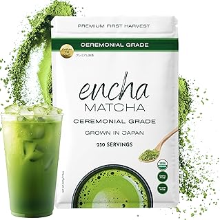Encha Matcha - Ceremonial Grade Matcha Powder, Organic First Harvest Japanese Green Tea Powder, Tea From Uji, Japan (500g/1.1 lbs)