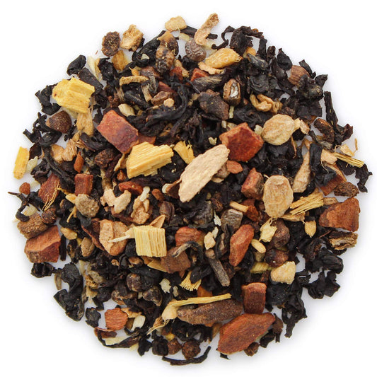 Teabloom Organic Black Tea, Sweet Vanilla Chai Loose Leaf Tea, Rich and Spicy Vanilla-Scented Blend, Exceptional USDA Organic Whole Leaf Blend, 5.29 Ounce Loose Leaf Tea Canister Makes 35-50 Cups