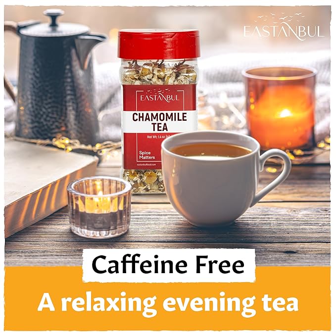 Eastanbul Chamomile Flowers Loose Dried, 1.4oz, Dried Chamomile Tea Loose Leaf, Flor de Manzanilla, Caffeine-Free Camomile Tea, Camomille Herb