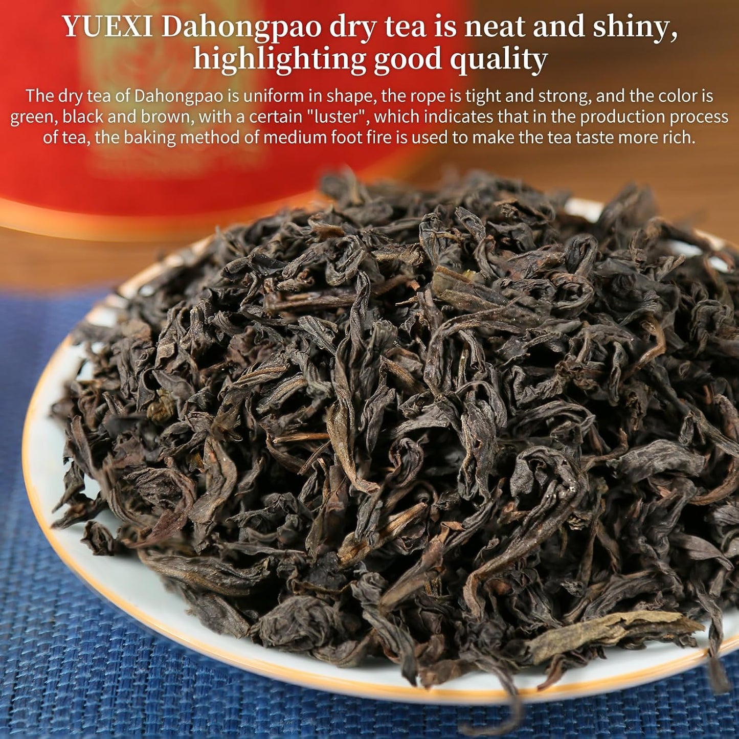 Yuexi Da Hong Pao Oolong Tea Loose Leaf 120g/4.23oz, Rock Tea Big Red Robe Tea Fujian Wuyi Mountain Core Area, Rich Aroma &amp; Smooth Taste, Exquisite Traditional Craftsmanship, 大红袍 武夷大红袍 乌龙茶 中国功夫岩茶
