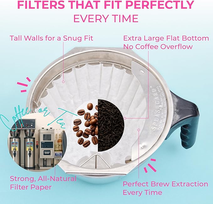 Katy's Extra Large Coffee Filters (12.5” x 4.5” Inch) Fits 1.5 to 3 Gallon Commercial Machines - Premium Quality, Tall & Wide