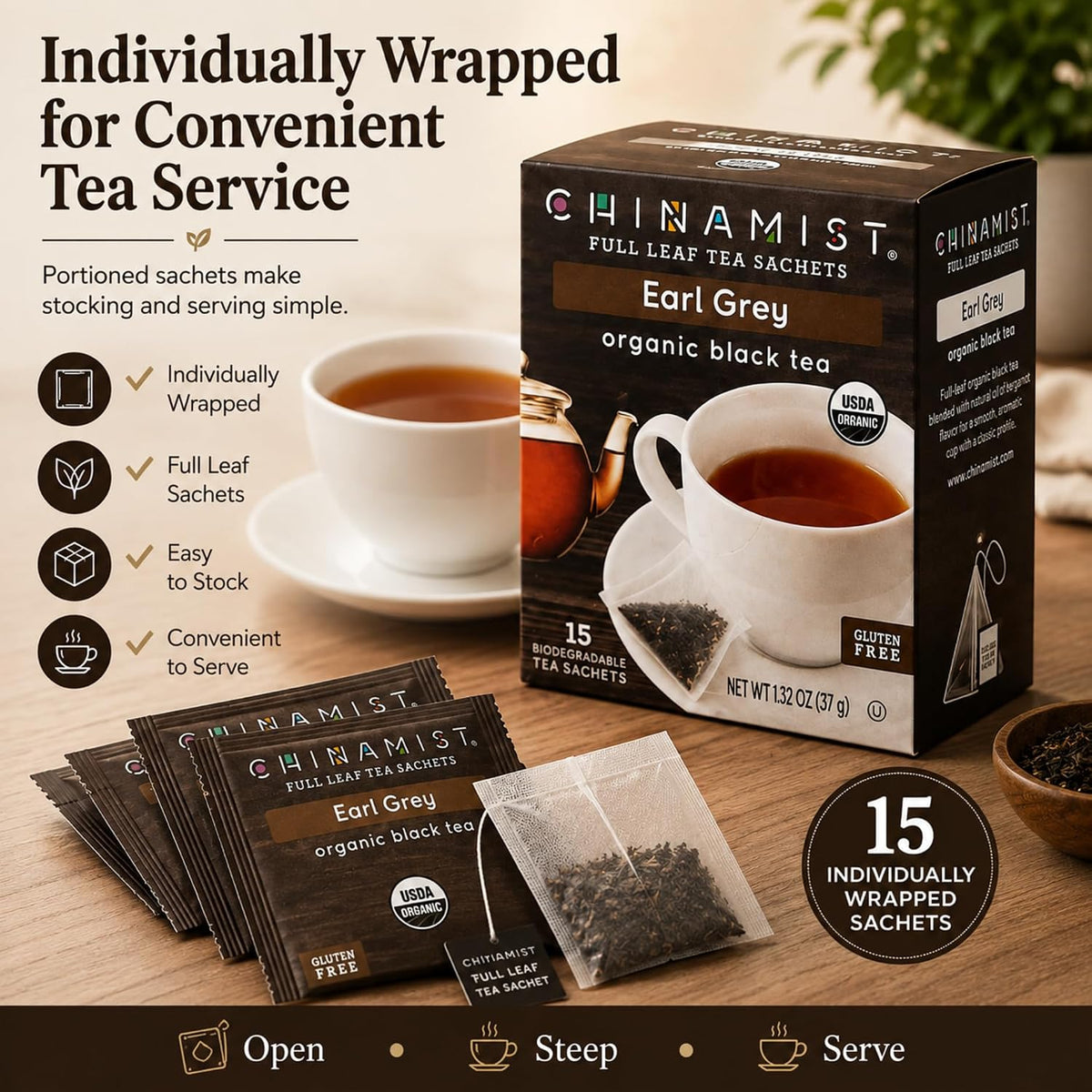 China Mist Organic Black Tea, Earl Grey (1 box)