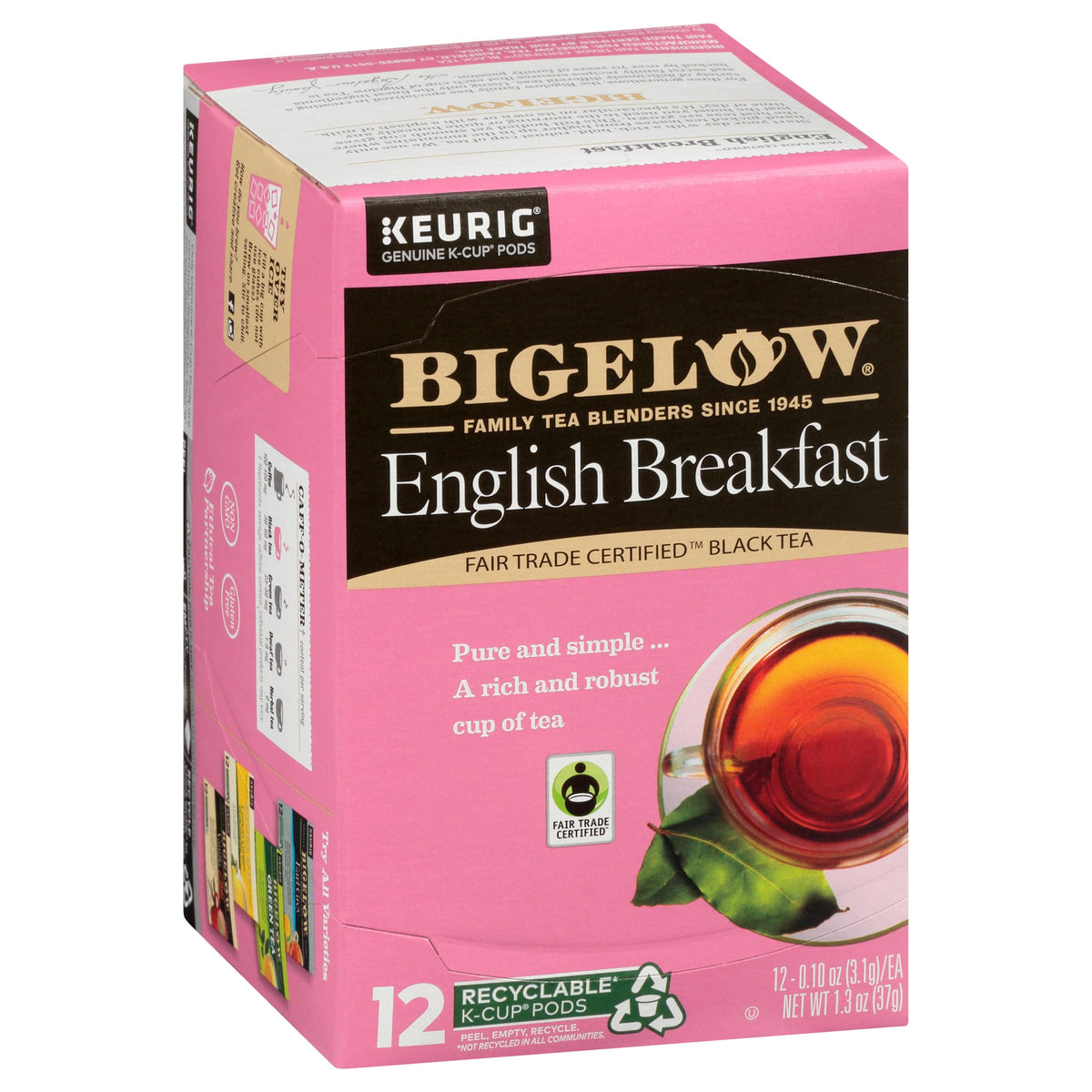 Bigelow Tea English Breakfast Black Tea Keurig K-Cup Pods, Caffeinated Tea Keurig Tea Pods, 12 Count Box (Pack of 6), 72