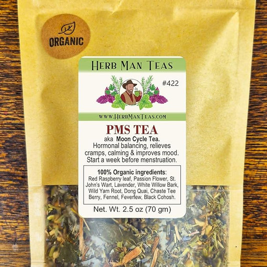 Moon Cycle Herbal TEA — Organic Herbal Blend with Natural, Organic, Non-GMO Made by Master Herbalist Khabir