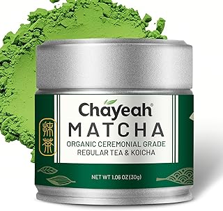 CHAYEAH, Emerald Select Matcha – Organic Ceremonial Grade Matcha Green Tea Powder, Premium First Harvest (1.06 oz Tin)
