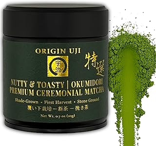 Origin Uji Special Selection Premium Ceremonial Matcha, Okumidori Cultivar, First Harvest, Stone-Ground Uji, Kyoto, Japan Green Tea Powder