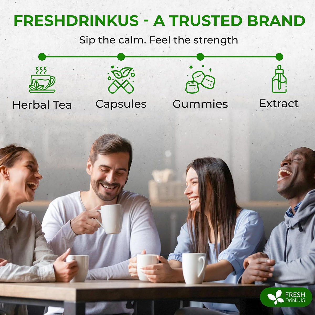 FreshDrinkUS, Super Soursop Herbal Tea – 60 Tea Bags | Soursop, Ginger, Turmeric, Lemongrass, Cinnamon, Black Pepper &amp; Peppermint | Caffeine-Free, Natural Flavor, Plant-Based Blend | Sugar-Free