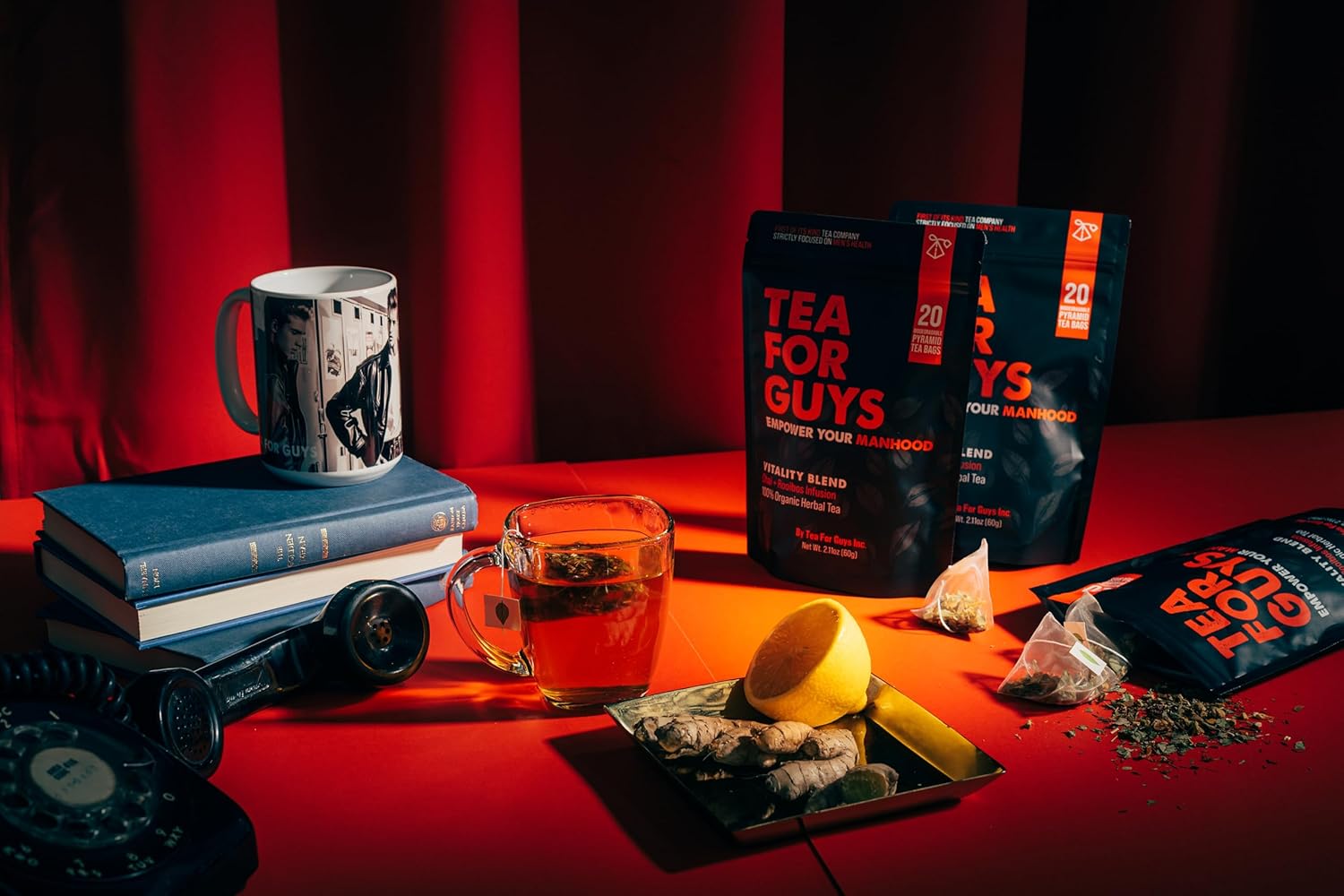 Tea For Guys: Vitality Blend – Natural Support for Testosterone, Libido, Male Fertility and overall Male Vitality | Herbal Tea for Mens Wellness – 20 Biodegradable Tea Bags