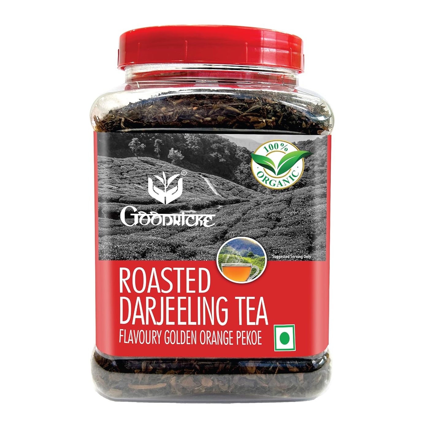 GOODRICKE Roasted Organic Darjeeling Tea - 250 gm (Pack Of 3) | 100% Pure & Natural Whole Leaf | Flavoury Golden Orange Pekoe | Black Tea