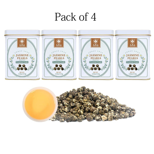 TIAN HU SHAN Jasmine Dragon Pearls Green Tea Loose Leaf 4oz *4tin