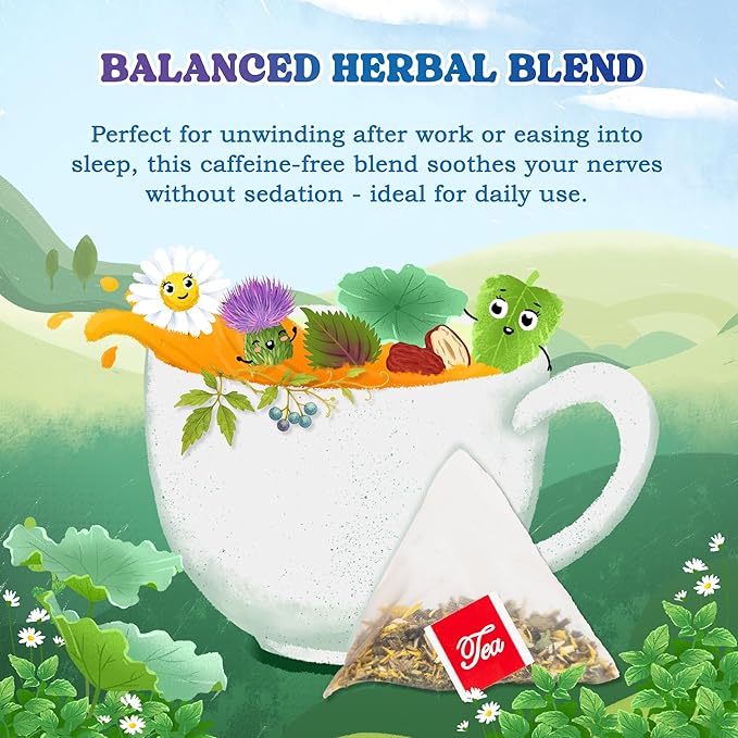 LoveinTea Nighty Night Herbal Tea Bags, 100% Natural Vietnamese Herb Blend, Plant-Based Pyramid Bags, 30 Count