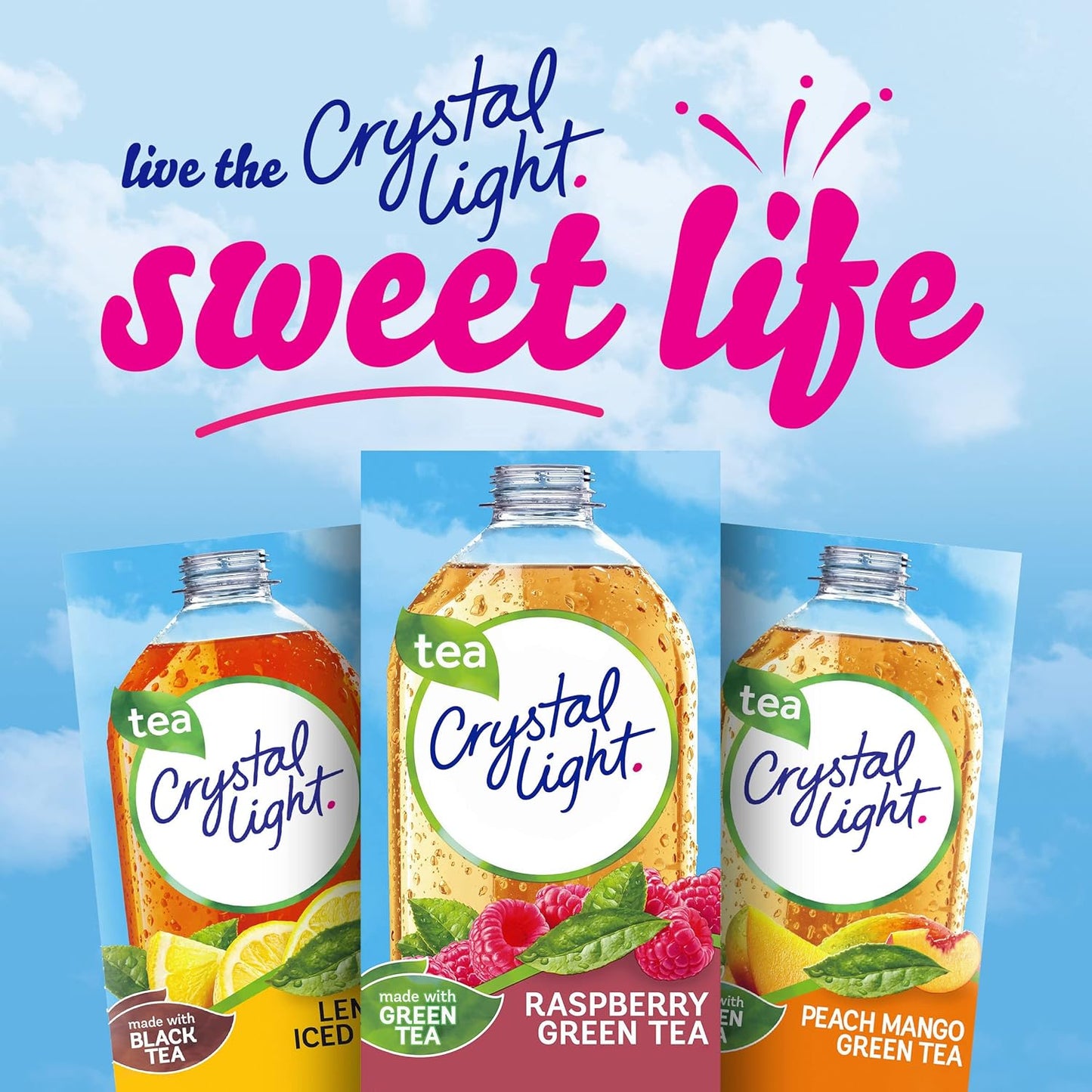 Crystal Light Raspberry Green Tea Naturally Flavored Powdered Drink Mix, 10 ct On-the-Go-Packets