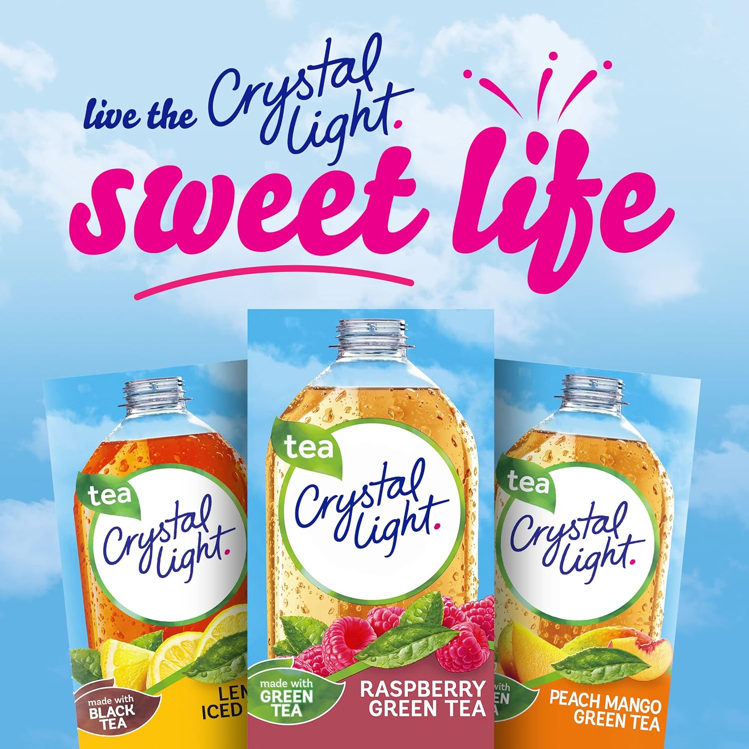 Crystal Light Raspberry Green Tea Naturally Flavored Powdered Drink Mix, 10 ct On-the-Go-Packets