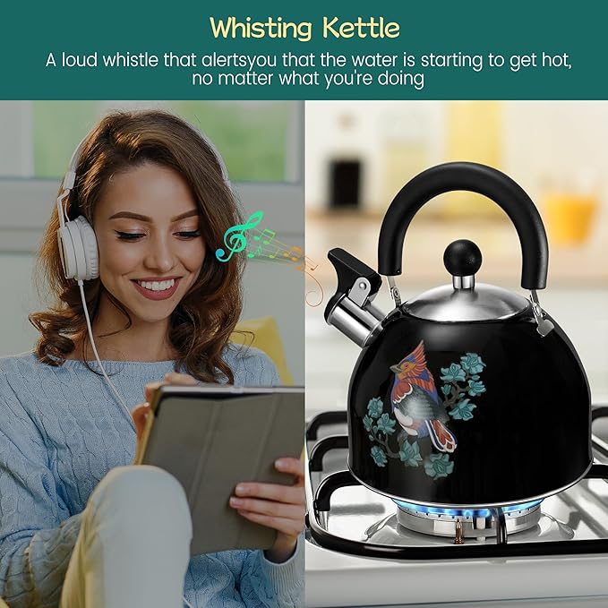 ARC Stainless Steel Whistling Tea Kettle for Stovetop, Magic Color Changing Design Teapot for Stovetop
