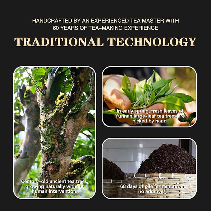 XIXICHA Pu-erh Tea Brick 2016Yr Aged Fermented Black Tea Ripe Pu er Yunnan Menghai Palace Puer Chinese Tea 500g(250g*2) 普洱茶 熟茶 茶砖 枣香厚砖 云南勐海宫廷普洱茶