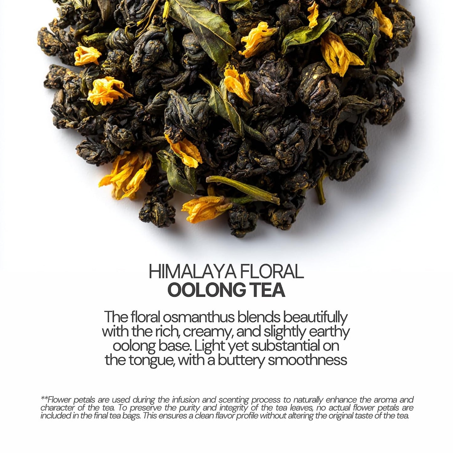 BLOSSOM RITUAL Himalayan Floral – Osmanthus Infused Oolong Loose Leaf – 20 Corn Based Pyramid Bags – Serve Upto 60 cups – Milky Floral Scent &amp; Flavor – Gentle Energy Boost &amp; Overall Calmness| 2.65oz