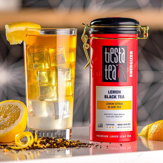 Tiesta Tea - Lemon Black Tea, Loose Leaf, Lemon Citrus Black, Premium Blend | High Caffeinated, Makes Hot or Iced, Brews Up to 50 Cups, 5oz Refillable Tin