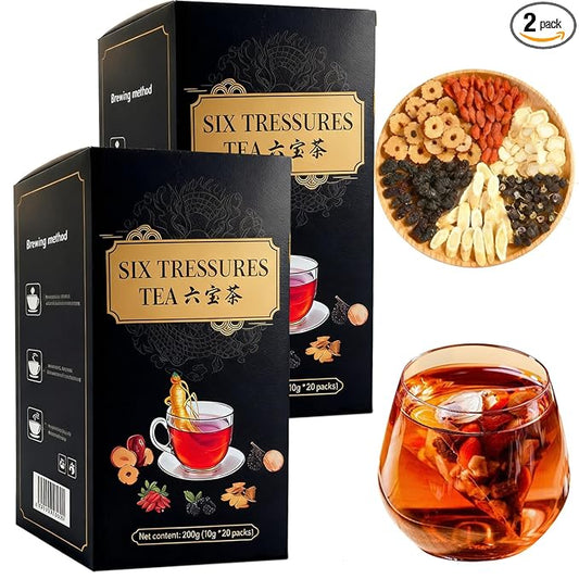 Ginseng Five Treasure Tea,Kidney Tea,Ginseng Six TreasureTea,Natural Kidney Cleanse tea for Women & Men
