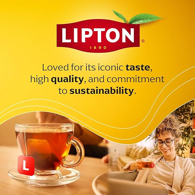 Lipton Lemon Ginger Tea Bags, caffeine free Tea, Refresh Fruit and Herbal Tea, Individually Wrapped, 20 Tea Bags
