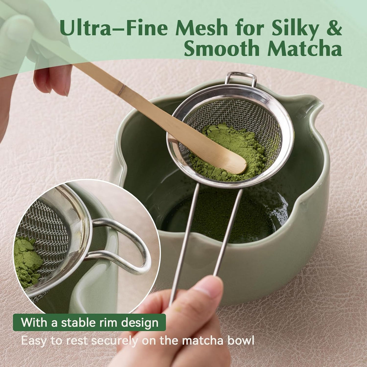Matcha Set, 8Pcs Floral Ceramic Matcha Kit with Matcha Whisk