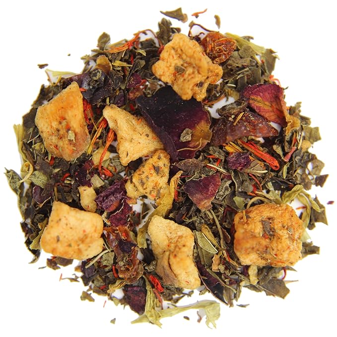 Tea Whisker - Moonlight Path | Orange Cranberry | Fruity Herbal | Loose Leaf Tea | 4 Ounce Pouch | Serve Iced or Hot | Non-Caffeinated