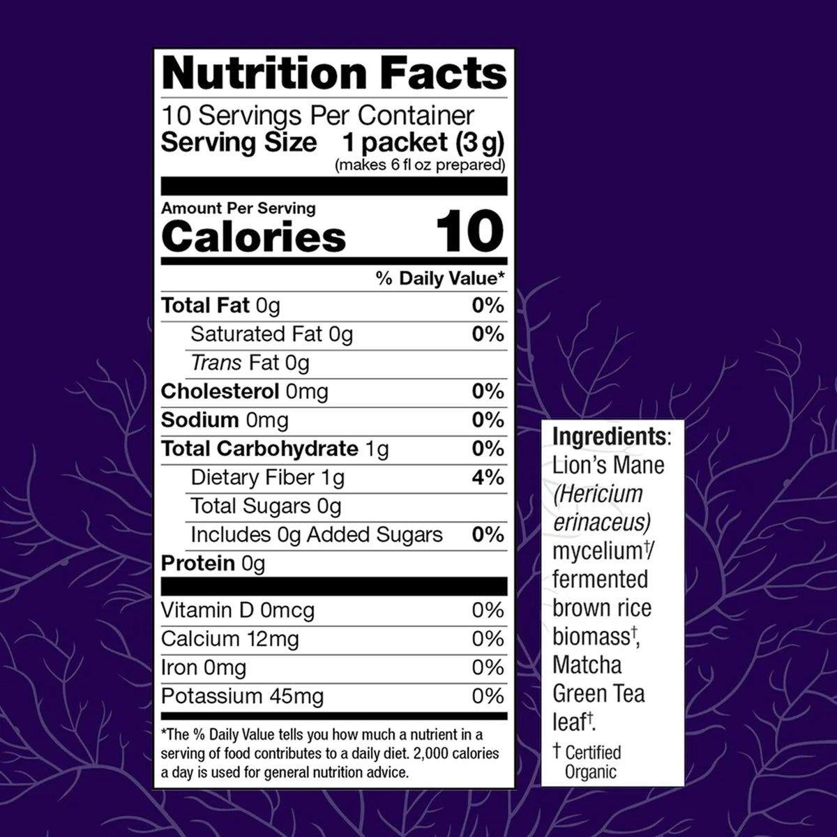 Host Defense MycoBrew Matcha, Lion's Mane Instant Coffee, 10 Packets