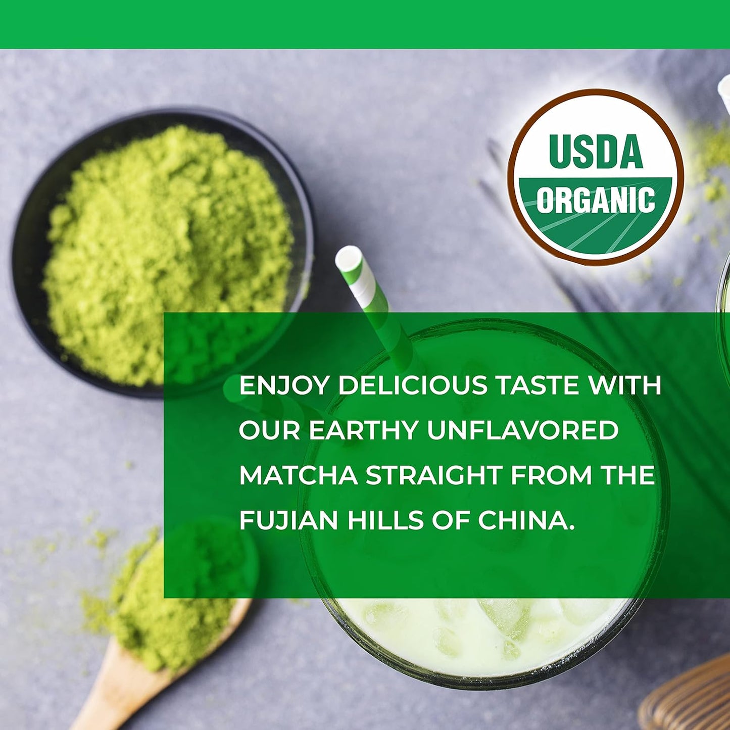 PANATEA Certified Organic Matcha Green Tea Powder | 1 LB 100% Pure Premium Culinary Grade Matcha | Lattes, Smoothies, Baking |16 Oz Tin