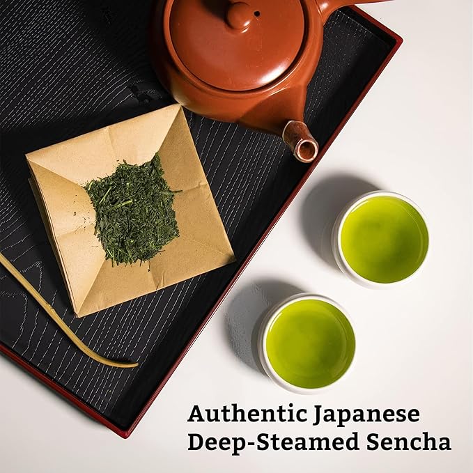 SUGIMOTO TEA Japanese Sencha Green Tea Leaf Bulk 1.0 lb (454 g) Pack of 1