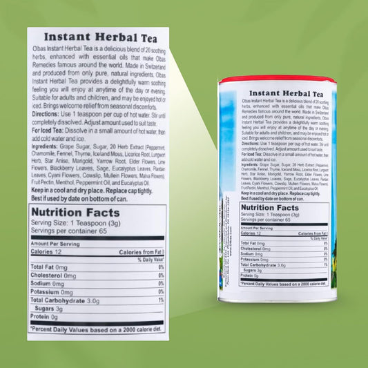 Olbas Herbal Tea 7 Ounce 2 Per Case, Swiss Herbal Blend | With 20 Soothing Herbs &amp; Essential Oils, Sore Throat and Stress Relief Tea, Warming Comfort, Calms Stomach, Power to Breathe