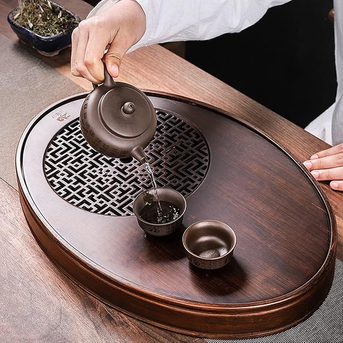 Bamboo Chinese Gongfu Tea Tray With Water Storage - Vintage Tea Set Table (Small)