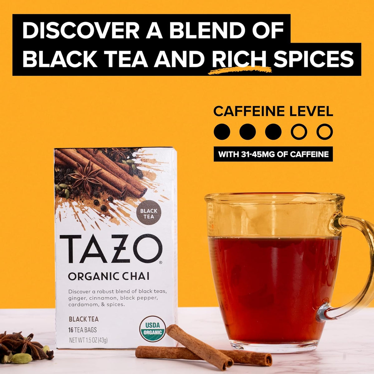 TAZO Awake English Breakfast & Chai Tea Bundle, 32 Tea Bags Total, Pack of 2