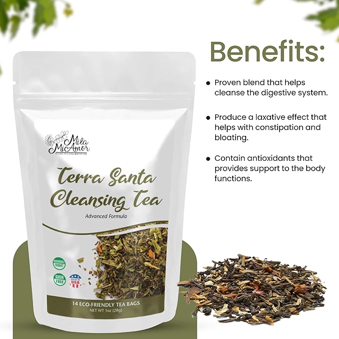 Milamiamor Terra Santa Cleansing Tea – Herbal Detox, Digestive Relief & Bloating Reduction