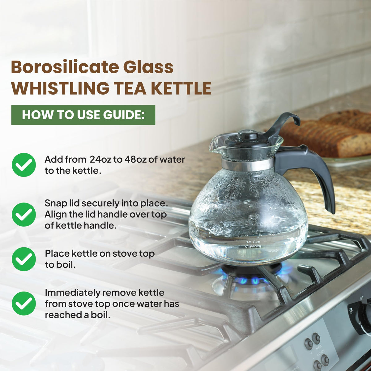 CAFÉ BREW COLLECTION Café Brew Glass Tea Kettle, 12 Cup
