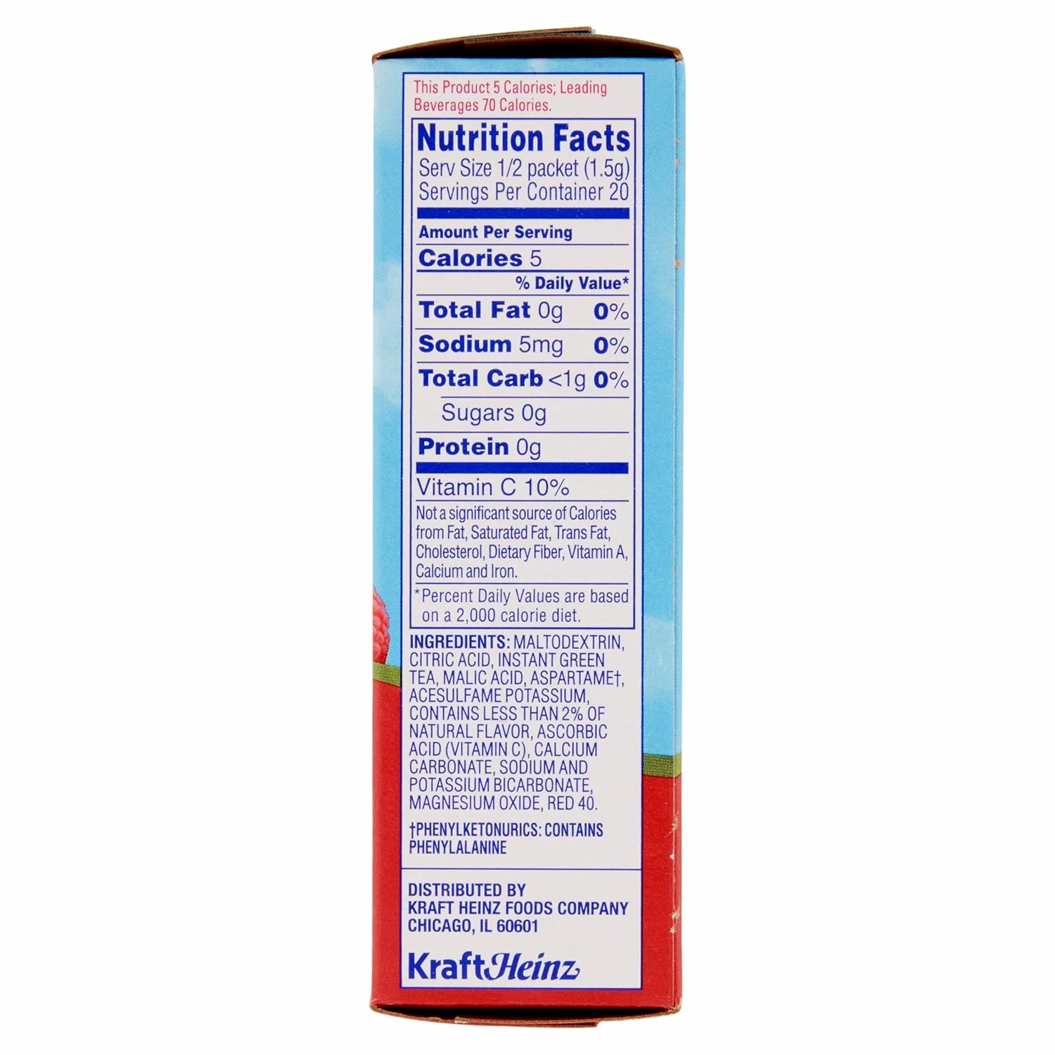 Crystal Light On The Go Raspberry Green Tea, 10-Packet Box (Pack of 6)